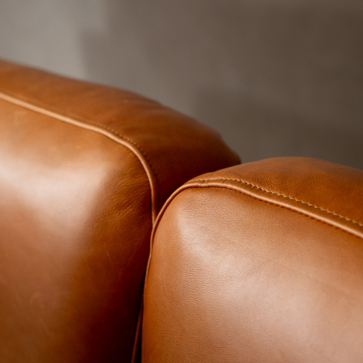Tulbagh Leather Corner Couch Right - Ginger - 9