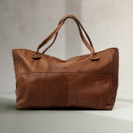 Sierra Oversized Leather Tote Bag - Buttterscotch