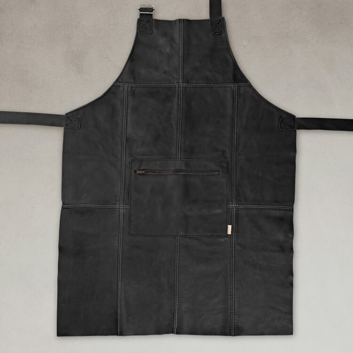 Full Leather Apron - Black - 1