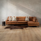 Tulbagh Leather Corner Couch with XL Daybed Right - Butterscotch - 2