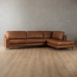 Tulbagh Leather Corner Couch with XL Daybed Right - Butterscotch - 3