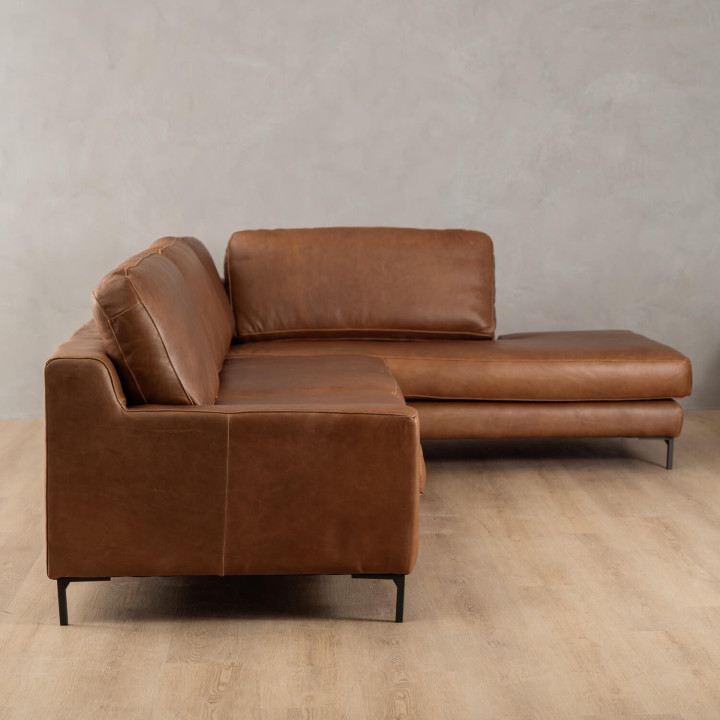 Tulbagh Leather Corner Couch with XL Daybed Right - Butterscotch - 8