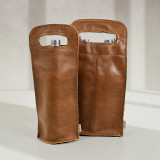 Single Leather Wine Bag - Single - Ginger - 3