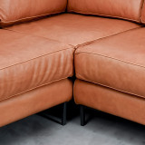 Tulbagh Full Corner Leather Couch - Ginger - 2