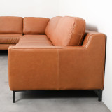 Tulbagh Full Corner Leather Couch - Ginger - 3