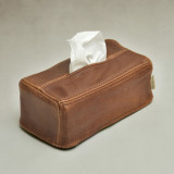 Leather Tissue Box Cover - Butterscotch - 1