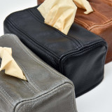 Leather Tissue Box Cover - Ginger - 5