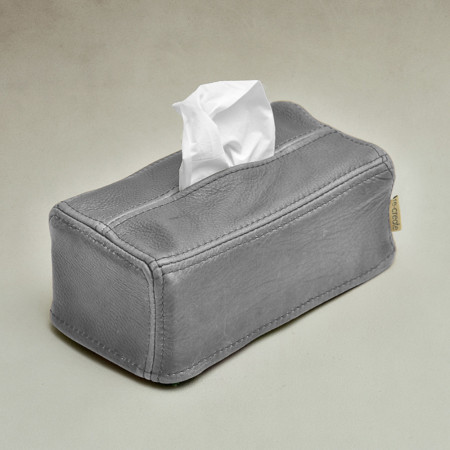 Leather Tissue Box Cover - Pepper - 1