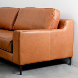 Tulbagh Full Corner Leather Couch - Ginger - 5