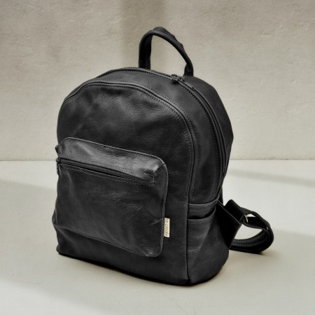 Daily Leather Backpack - Mystique Black - 1