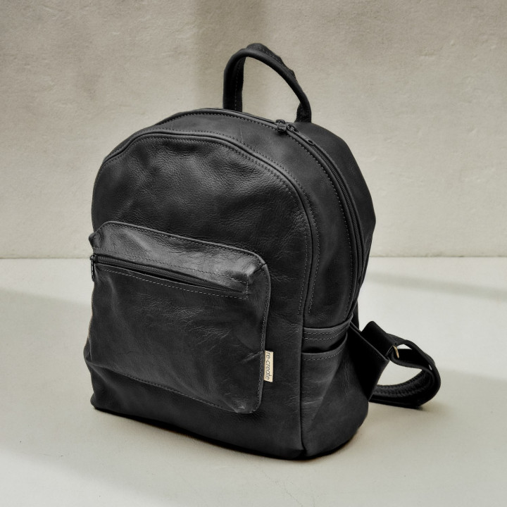 Daily Leather Backpack - Mystique Black - 1