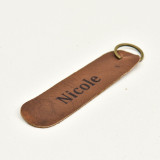 Leather Keyring (Oval) - Butterscotch - 3