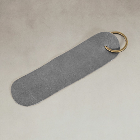 Leather Keyring (Oval) - Pepper