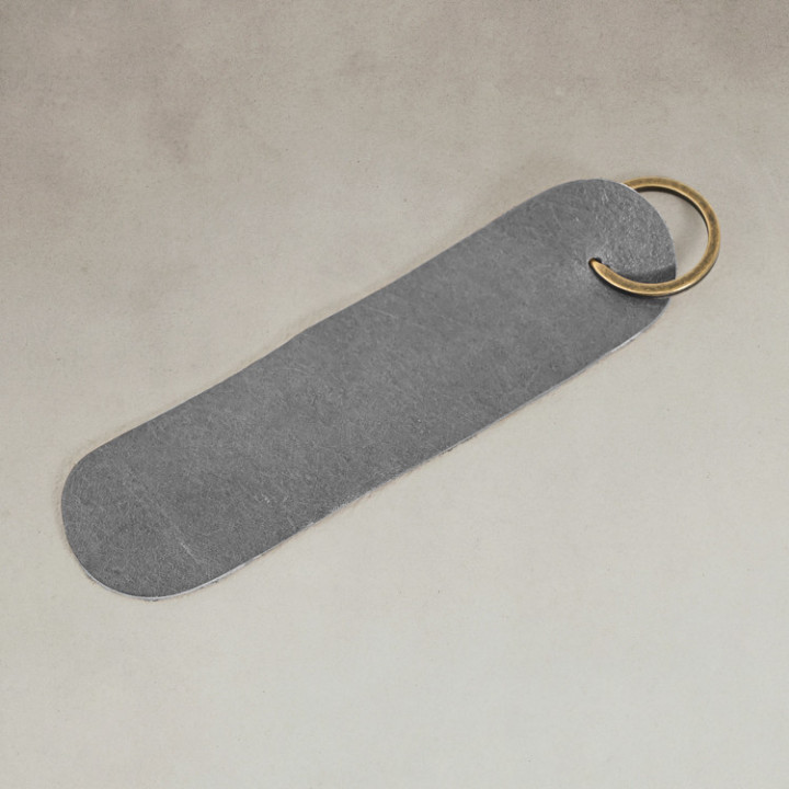 Leather Keyring (Oval) - Pepper - 1