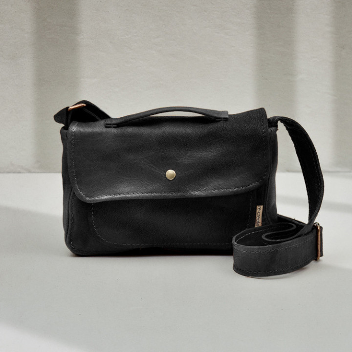 Tinka Leather Crossbody Bag - Midnight - 1