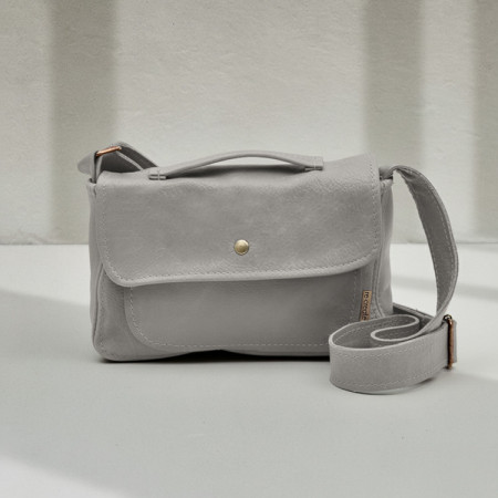 Tinka Leather Crossbody Bag - Grey