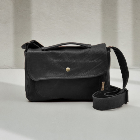 Tinka Leather Crossbody Bag - Mystique Black