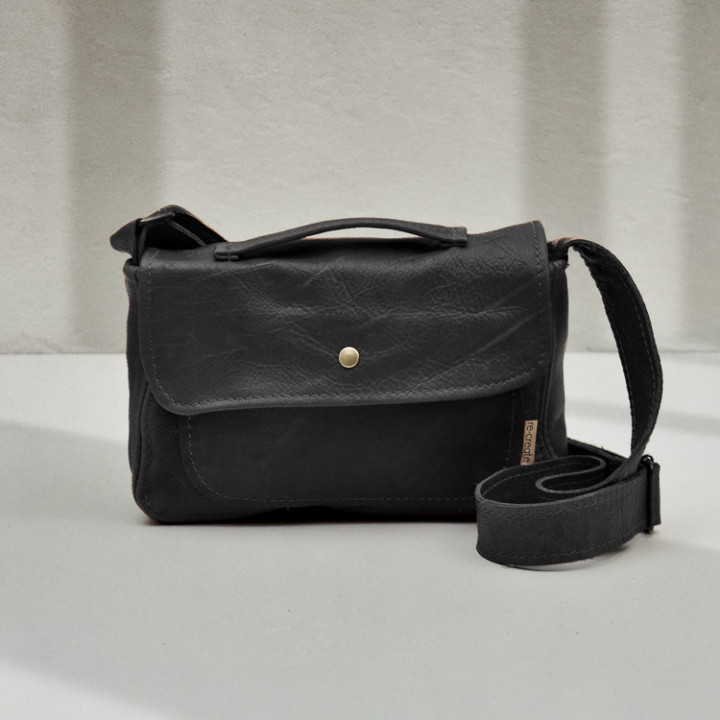Tinka Leather Crossbody Bag - Mystique Black - 1