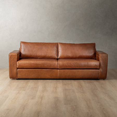 Clanwilliam 3-Seater Leather Couch - Butterscotch - 1