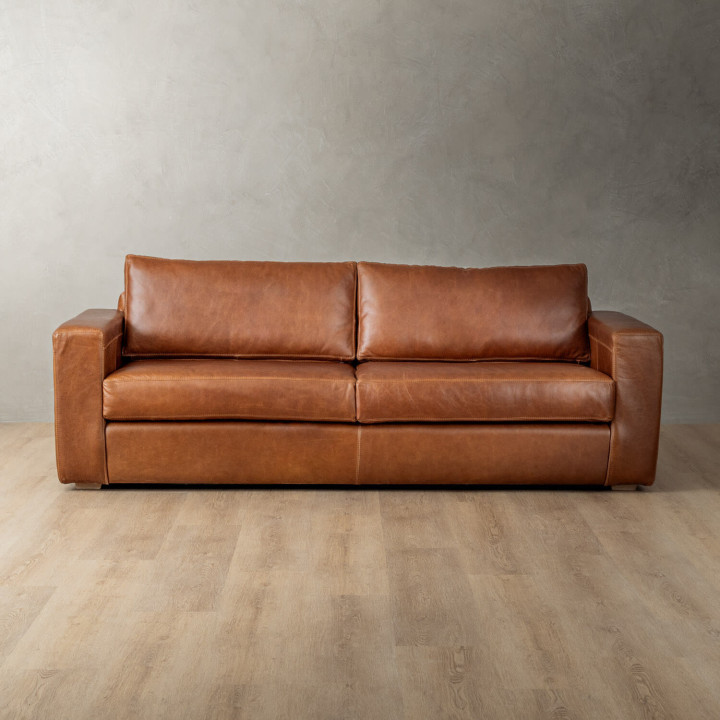 Clanwilliam 3-Seater Leather Couch - Butterscotch - 1