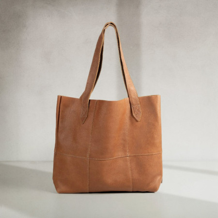 Shopper Sustainable Leather Tote - Ginger