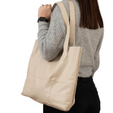 Shopper Sustainable Leather Tote - Cream - 1