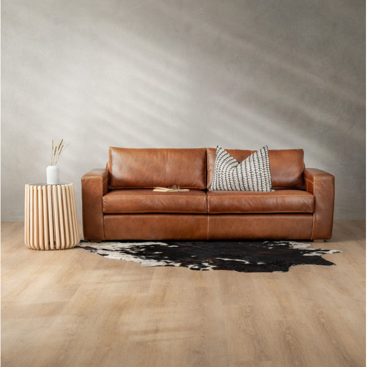 Clanwilliam 3-Seater Leather Couch - Butterscotch - 2