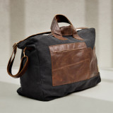 Weekender Canvas and Leather Duffel Bag - Dark - 1