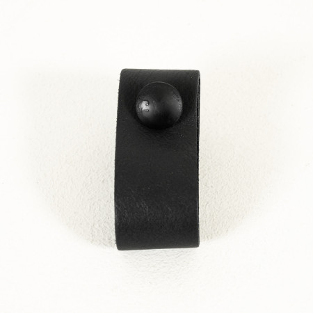 Leather Pull Strap Drawer Handle - Black - 1