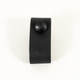 Leather Pull Strap Drawer Handle - Black - 1