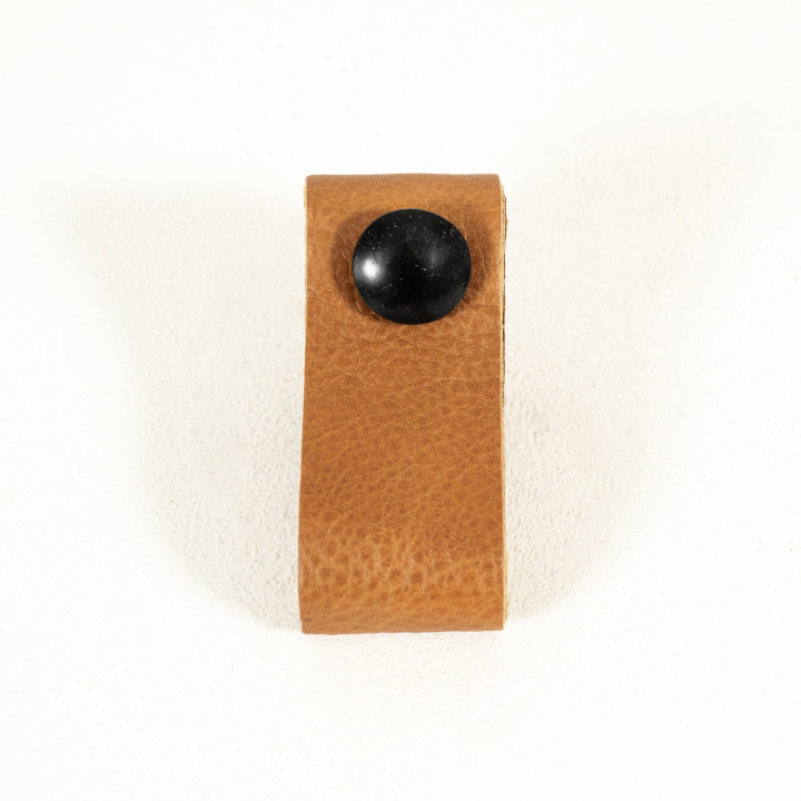 Leather Pull Strap Drawer Handle - Ginger - 1