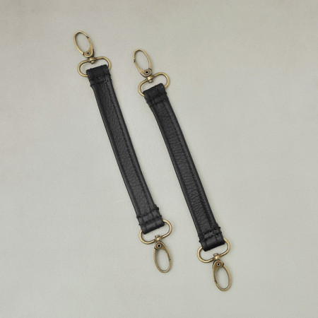 Leather Stroller Straps - Black - 1