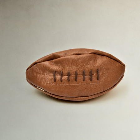 Leather Rugby Ball Toiletry Bag - Butterscotch