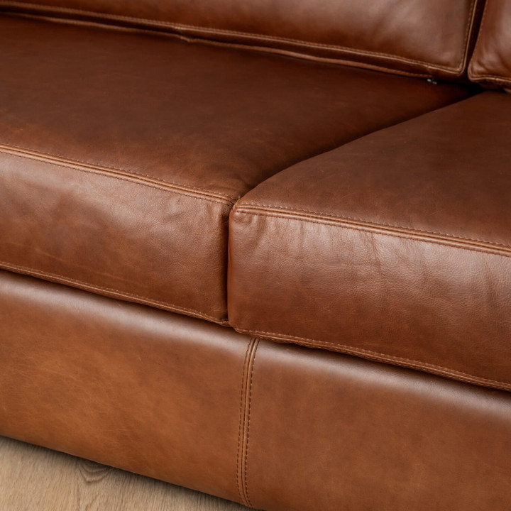 Clanwilliam 3-Seater Leather Couch - Butterscotch - 6