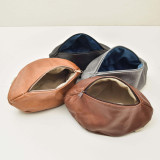 Leather Rugby Ball Toiletry Bag - Pepper - 4