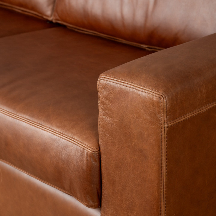 Clanwilliam 3-Seater Leather Couch - Butterscotch - 7