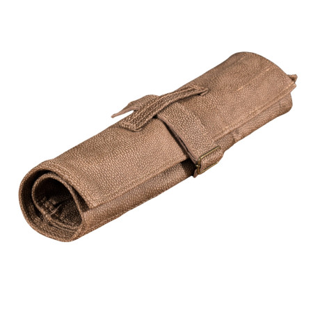 Leather Knife Roll Bag (Utility Roll) - Taupe - 1