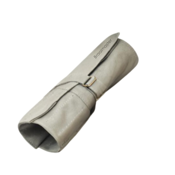 Leather Knife Roll Bag (Utility Roll) - Taupe - 4