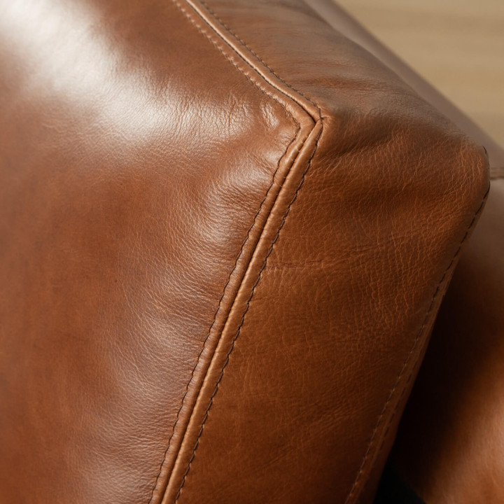 Clanwilliam 3-Seater Leather Couch - Butterscotch - 9