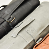 Leather Knife Roll Bag (Utility Roll) - Black - 6