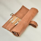 Leather Knife Roll Bag (Utility Roll) - Butterscotch - 3