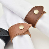 Leather Napkin Rings - Black - 3