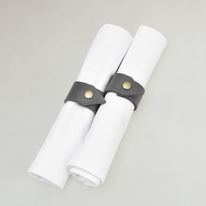 Leather Napkin Rings - Pepper - 1