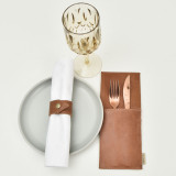 Leather Pouch Cutlery Holder - Ginger - 2