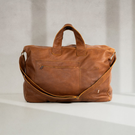 Voyager Leather Duffel Bag - Butterscotch