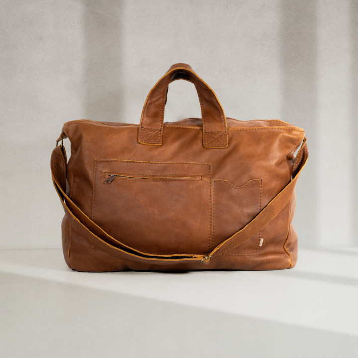 Voyager Leather Duffel Bag - Butterscotch - 1