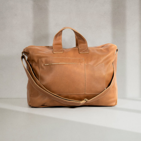 Voyager Leather Duffel Bag - Ginger