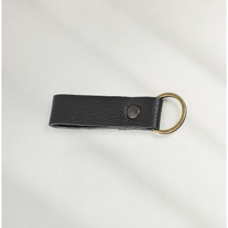 Leather Keyring (Loop) - Black - 1