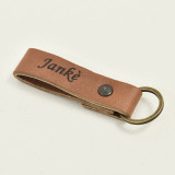 Leather Keyring (Loop) - Black - 3