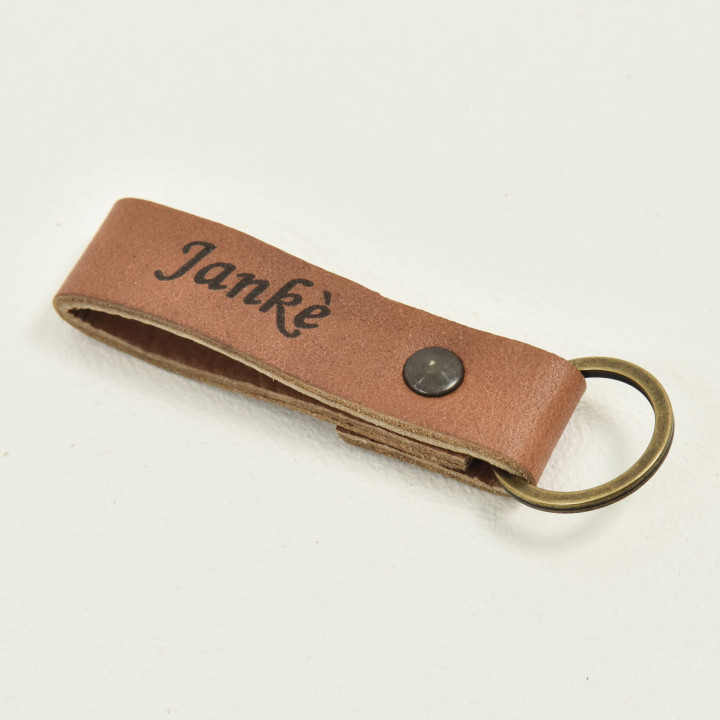 Leather Keyring (Loop) - Ginger - 3